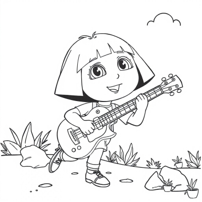 Dora the Explorer Playing Guitar