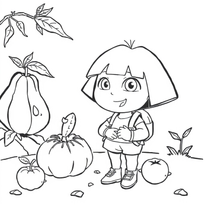 Dora the Explorer with Fruits