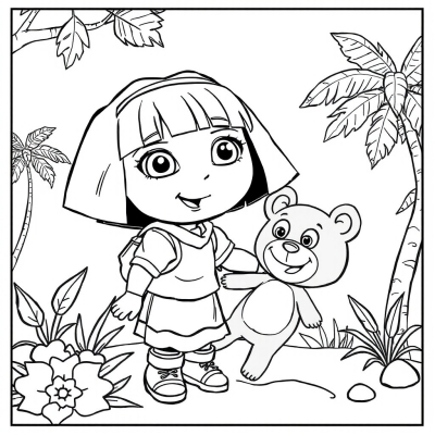Dora with Teddy Bear