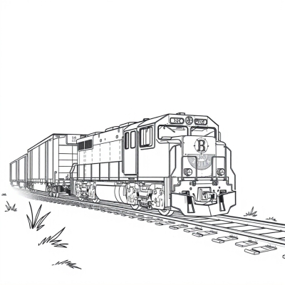 Diesel Train Hauls Cargo