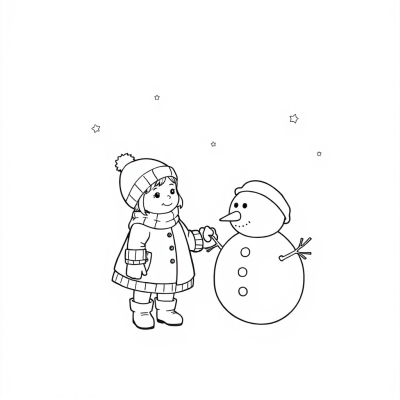 Girl and Snowman