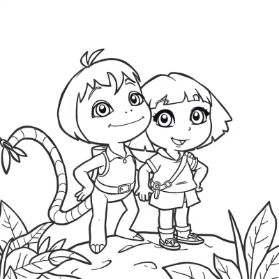 Iguana Isa and Dora the Explorer
