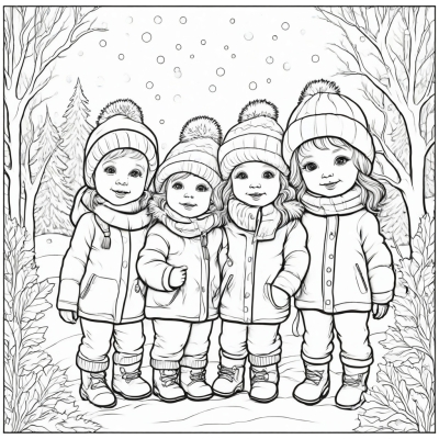 Children in Winter Clothing