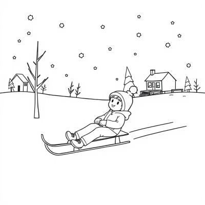 Children Sledding Fun