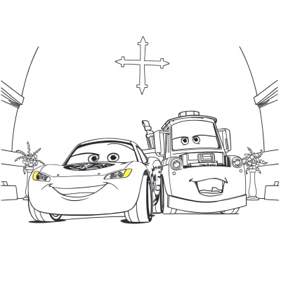 Lightning McQueen and Mater in the Chapel
