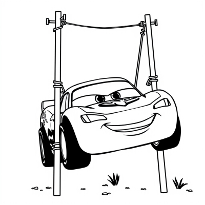 Lightning McQueen Hanging on Poles