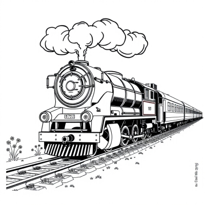 Powerful Vintage Steam Train