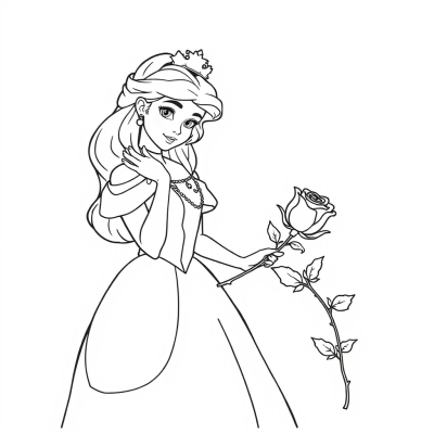 Princess Belle with a Rose