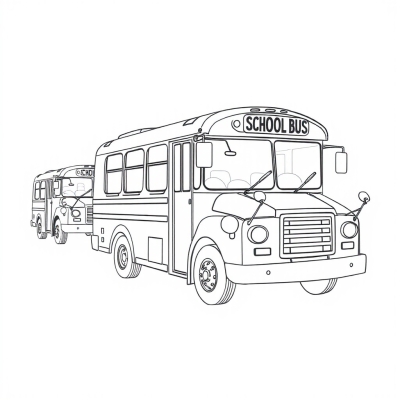 School Bus Near the School