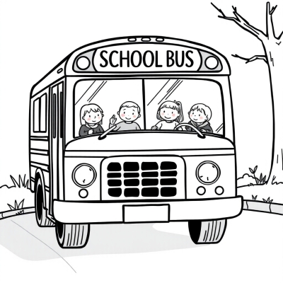 School Bus with Kids