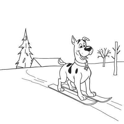 Scooby-Doo and Shaggy Skiing