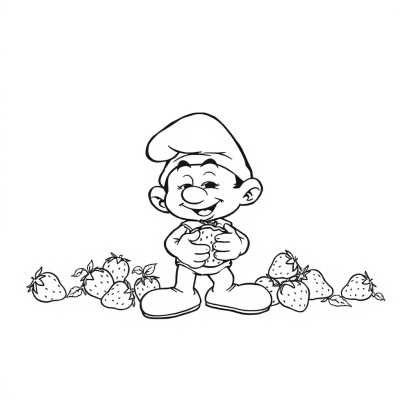 Smurf with Strawberries