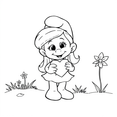 Smurfette with Heart