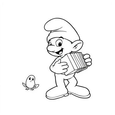 Smurf with Accordion