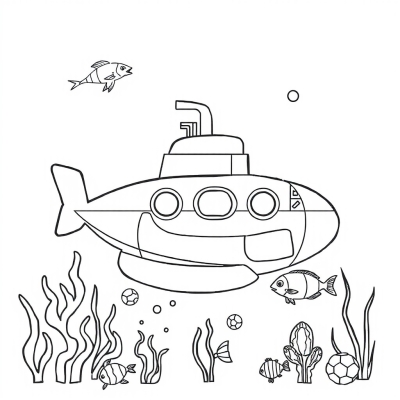 Submarine and Fish