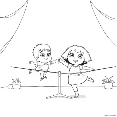 Tico and Dora at Gymnastics
