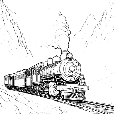 Train in the Mountains