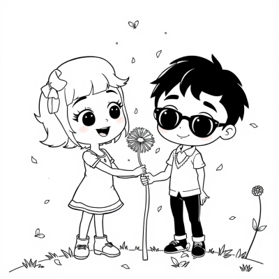 Valentino and Ash with Dandelion
