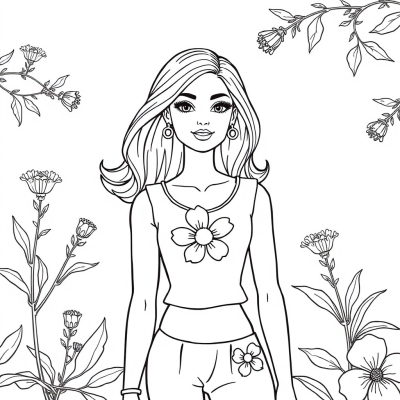 Barbie in a Flower Tank Top