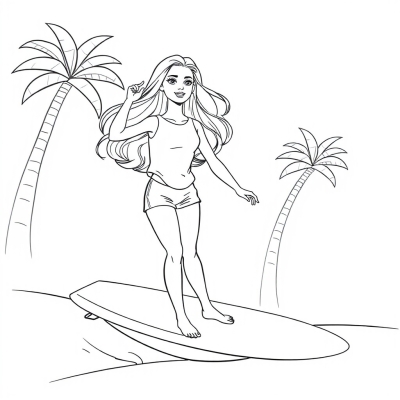 Barbie on a Surfboard