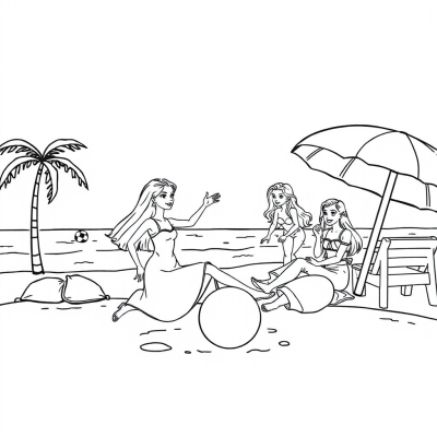 Barbie Playing Ball at the Beach