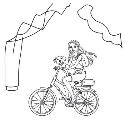 Barbie and Her Dog on a Bike Ride