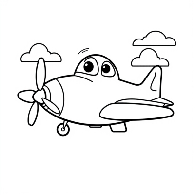 Cute Cartoon Airplane