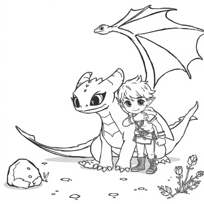 Toothless the Dragon and Hiccup