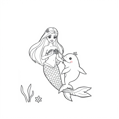 Barbie Mermaid and Baby Narwhal