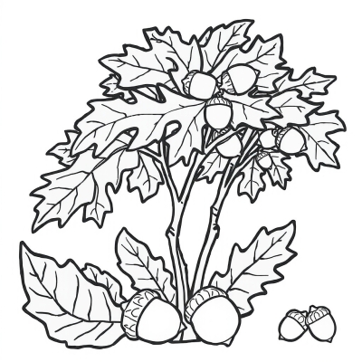 Oak with Acorns