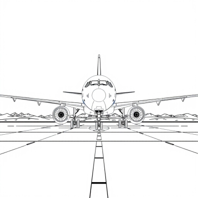 Passenger Airplane on the Runway