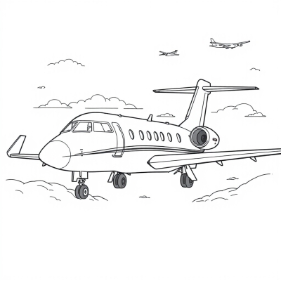 Private Jet in the Sky