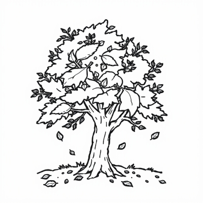 Tree and Autumn Leaves