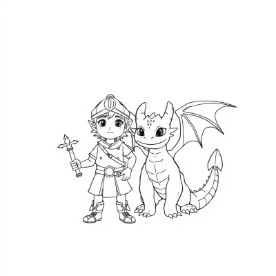 Viking Hiccup and Dragon Toothless
