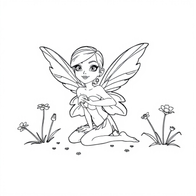 Winx Flora Sitting on Knees