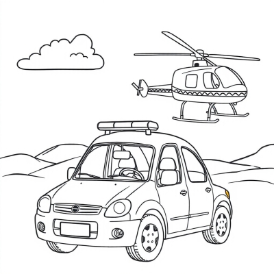 Ambulance Car and Helicopter