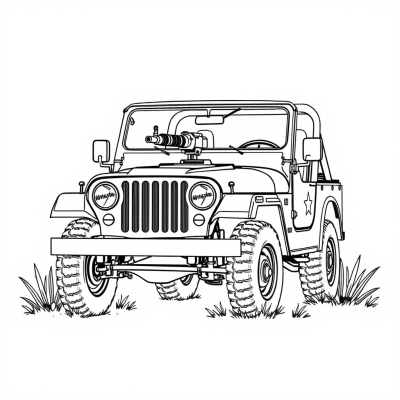 Army Jeep with Machine Gun