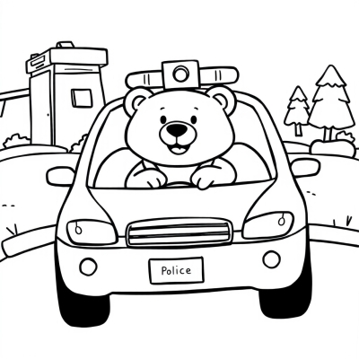 Bear in a Police Car