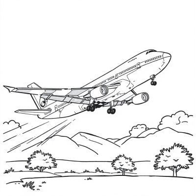 Боинг 747 взлетает