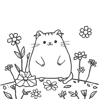 Pusheen and Spring Mandala