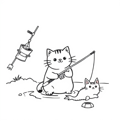 Pusheen Cat Fishing