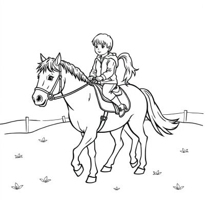 Children Riding Ponies