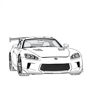 Cool Sports Car with Spoiler
