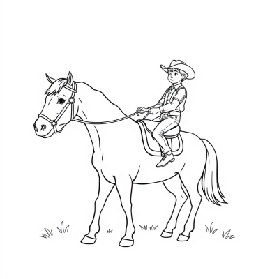 Boy Cowboy on Horse