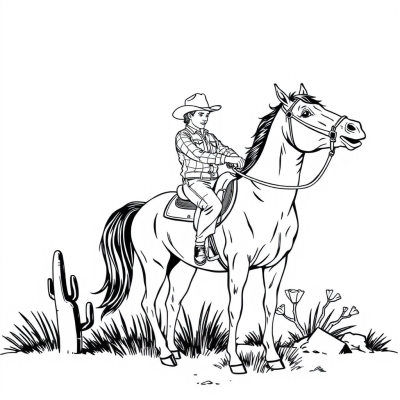 Cowboy on Horse