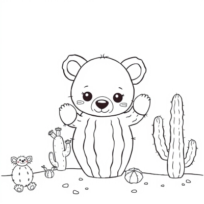 Cute Cactus Bear