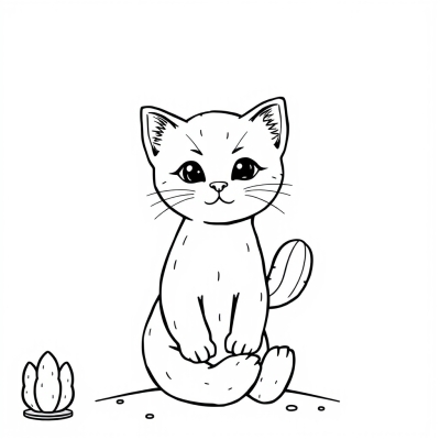 Cute Cactus Kitten