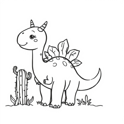 Cute Cactus Dinosaur