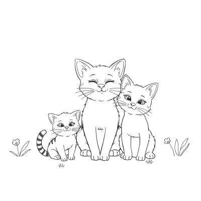 Cute Cat Family