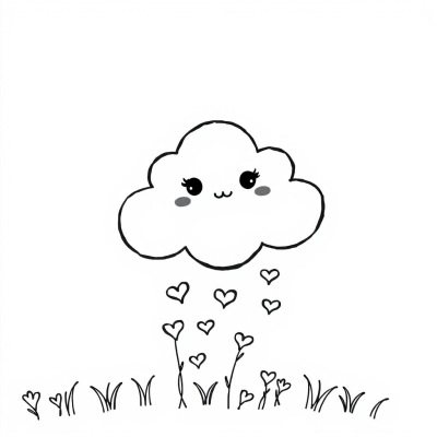Cute Cloud with Hearts